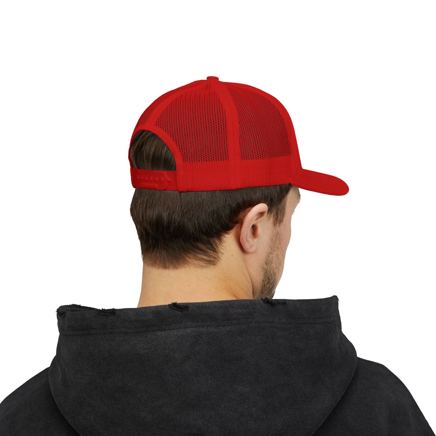 Stand Like a Viking Snapback Trucker Cap - Bold Red Mesh Hat for Outdoor Adventures