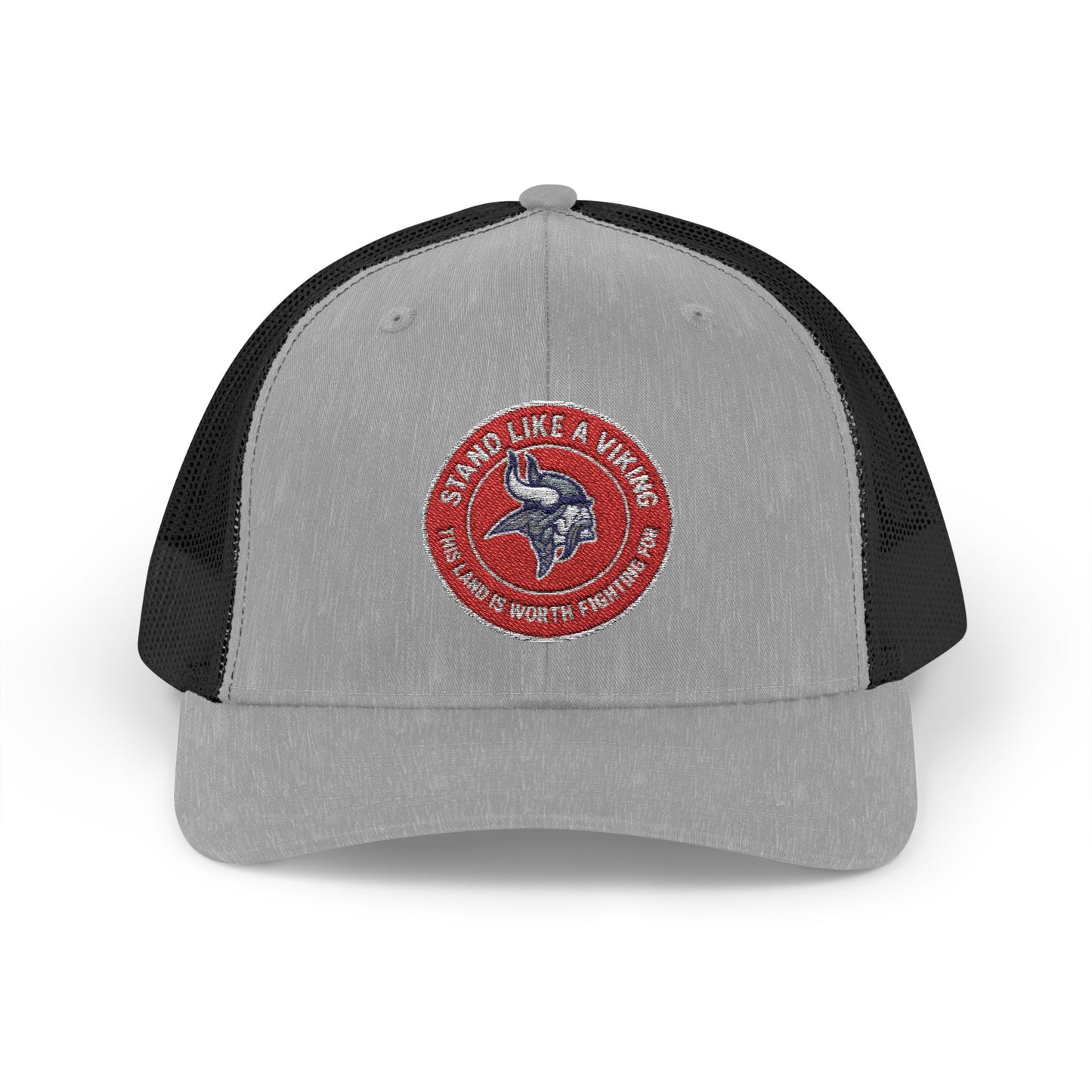 Stand Like a Viking Snapback Trucker Cap - Bold Red Mesh Hat for Outdoor Adventures