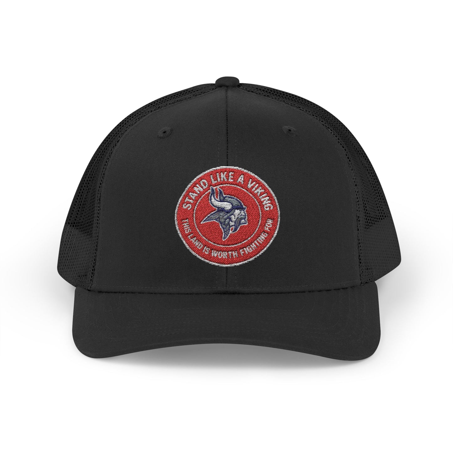 Stand Like a Viking Snapback Trucker Cap - Bold Red Mesh Hat for Outdoor Adventures
